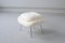 Womb Chair & Ottomane aus flauschigem weißem Stoff von Eero Saarinen, 1948, 2er Set 11