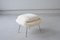 Womb Chair and Ottoman in Fluffy White Fabric by Eero Saarinen, 1948, Set of 2 9