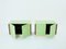 Small Green Lacquer and Brass Cabinets by J.C. Mahey, 1970s, Set of 2 11
