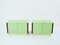 Armarios pequeños lacados en verde y latón de JC Mahey, años 70. Juego de 2, Imagen 12