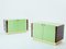 Small Green Lacquer and Brass Cabinets by J.C. Mahey, 1970s, Set of 2 1