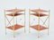 Three-Tier Side Tables in Brass & Brown Leather from Maison Jansen, 1970s, Set of 2 1