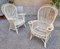 Armchairs in Malacca and Bamboo Laquered White, 1960s, Set of 2 3