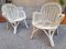 Armchairs in Malacca and White Laquered Bamboo, 1960s, Set of 2 1