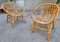Armchairs in Malacca and Bamboo, 1950s, Set of 2 1