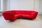 Divano modulare Yang in tessuto rosso Kvadrat Divina di Ligne Roset, 2006, set di 4, Immagine 9