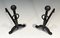 Wrought and Hammered Iron Chenets, 1950s, Set of 2, Image 3