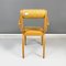 Italian Modern Yellow Fabric and Wooden Chair from Bros/S, 1980s, Image 4