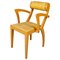 Italian Modern Yellow Fabric and Wooden Chair from Bros/S, 1980s, Image 1