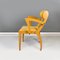 Sedia moderna in legno e tessuto giallo di Bros/S, Italia, anni '80, Immagine 2