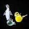 Figurine Oiseau Vintage en Cristal Jaune de Wentrelholms Glashytta, Suède 1