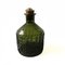 Vintage Green Glass Decanter with Cork and Brass Lid from Skruf, Sweden 4