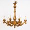 Lámparas de araña italianas antiguas de madera dorada, años 20. Juego de 2, Imagen 3