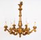 Lámparas de araña italianas antiguas de madera dorada, años 20. Juego de 2, Imagen 2