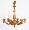 Lampadari antichi in legno dorato a sei rami, Italia, anni '20, set di 2, Immagine 4