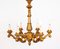 Lámparas de araña italianas antiguas de madera dorada, años 20. Juego de 2, Imagen 5