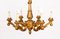 Antike italienische Kronleuchter aus vergoldetem Holz, 1920er, 2er Set 6