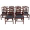 Antique Chippendale Ladderback Dining Chairs, 19th Century, Set of 10 1