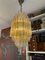 Lámpara colgante de Murano en ámbar y vidrio claro de Venini, años 60, Imagen 9