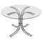 Italian Round Glass and Chrome-Plated Dining Table, 1980s 1