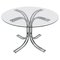 Italian Round Glass and Chrome-Plated Dining Table, 1980s, Image 1