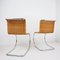 Chrome and Wicker Cantilever Chairs in the style of Mies van der Rohe, Set of 2 3