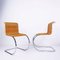 Chrome and Wicker Cantilever Chairs in the style of Mies van der Rohe, Set of 2 2