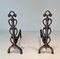 Brass and Wrought Iron Chenets in the style of Raymond Subes, 1940s, Set of 2 9