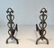 Brass and Wrought Iron Chenets in the style of Raymond Subes, 1940s, Set of 2 2