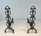 Brass and Wrought Iron Chenets in the style of Raymond Subes, 1940s, Set of 2, Image 2