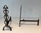 Chenets de latón y hierro forjado al estilo de Raymond Subes, años 40. Juego de 2, Imagen 3
