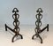 Brass and Wrought Iron Chenets in the style of Raymond Subes, 1940s, Set of 2 1