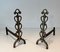 Brass and Wrought Iron Chenets in the style of Raymond Subes, 1940s, Set of 2, Image 1