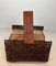 Black Rattan and Leather Lacquered Metal Holder., 1970s 11