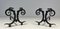 Wrought Iron Chenets with Snakes in the style of Edgar Brandt, 1950s, Set of 2 2
