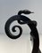 Chenets in ferro battuto con serpenti nello stile di Edgar Brandt, anni '50, set di 2, Immagine 9
