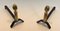 Neoclassical Brass and Wrought Iron Andirons, 1940s, Set of 2, Image 4