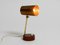 Small Mid-Century Modern Table Lamp with Copper Perforated Sheet Shade and Teak Base, 1950s, Image 6