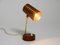 Kleine Mid-Century Modern Tischlampe mit Lampenschirm aus perforiertem Kupferblech und Gestell aus Teak, 1950er 3