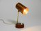 Small Mid-Century Modern Table Lamp with Copper Perforated Sheet Shade and Teak Base, 1950s 3