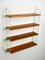 Shelf with 2 White Ladders and 4 Shelves in Oak Veneer by Nils Nisse Strinning, 1960s 5