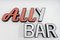 Letras publicitarias Ally Bar de carcasa de chapa con vidrio acrílico, años 60. Juego de 7, Imagen 12