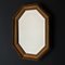 Vintage Mirror in Golden Wooden Octagonal Frame, Italy, 1950s 10