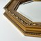 Specchio vintage con cornice ottagonale in legno dorato, Italia, anni '50, Immagine 7