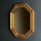 Vintage Mirror in Golden Wooden Octagonal Frame, Italy, 1950s 1