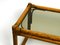 Mesa auxiliar de bambú oscuro con superficie de vidrio ahumado, años 70, Imagen 16