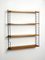 Teak Wall Hanging Shelf with Four Shelves by Kajsa & Nils Nisse Strinning, 1960s 16