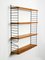 Teak Wall Hanging Shelf with Four Shelves by Kajsa & Nils Nisse Strinning, 1960s 14