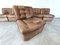Modular Sofa in Brown Patchwork Leather, 1970s, Set of 5 2