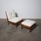 Mid-Century Bouclé Lounge Chair with Ottoman, 1960s, Set of 2, Image 1